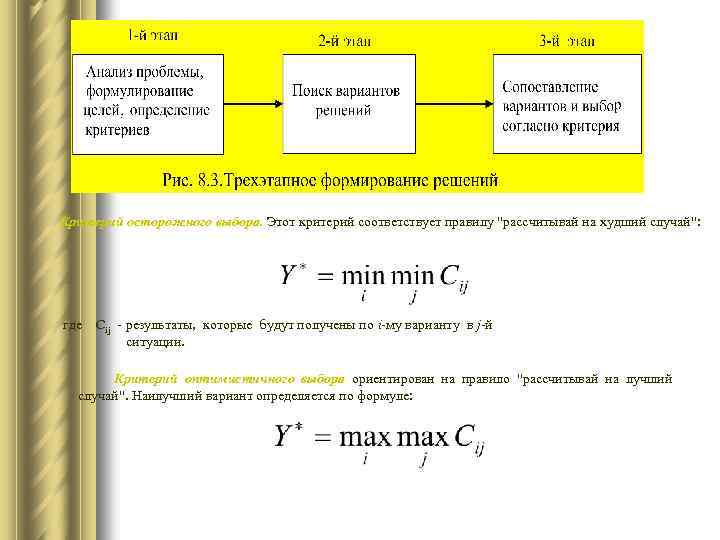 Критерий осторожного выбора. Этот критерий соответствует правилу 