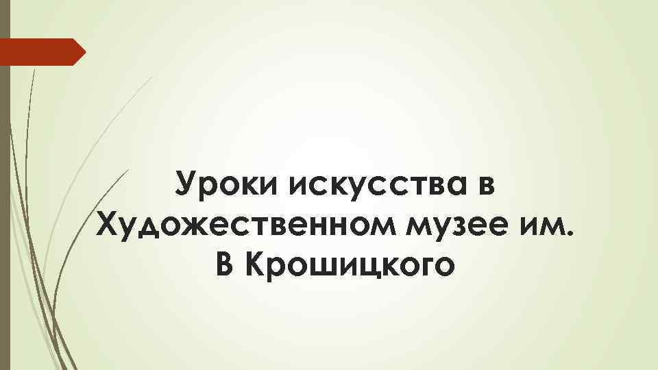 Уроки искусства в Художественном музее им. В Крошицкого 