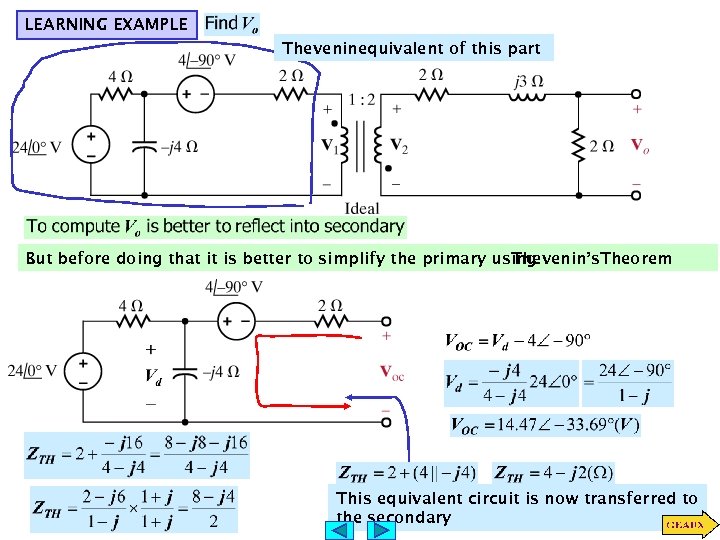 LEARNING EXAMPLE Theveninequivalent of this part But before doing that it is better to