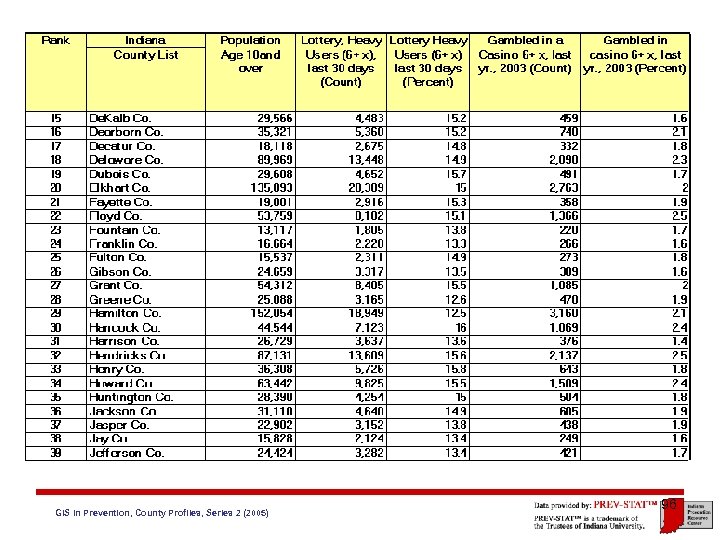 GIS in Prevention, County Profiles, Series 2 (2005) 96 