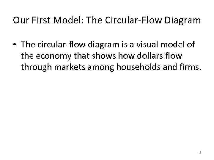 Our First Model: The Circular-Flow Diagram • The circular-flow diagram is a visual model
