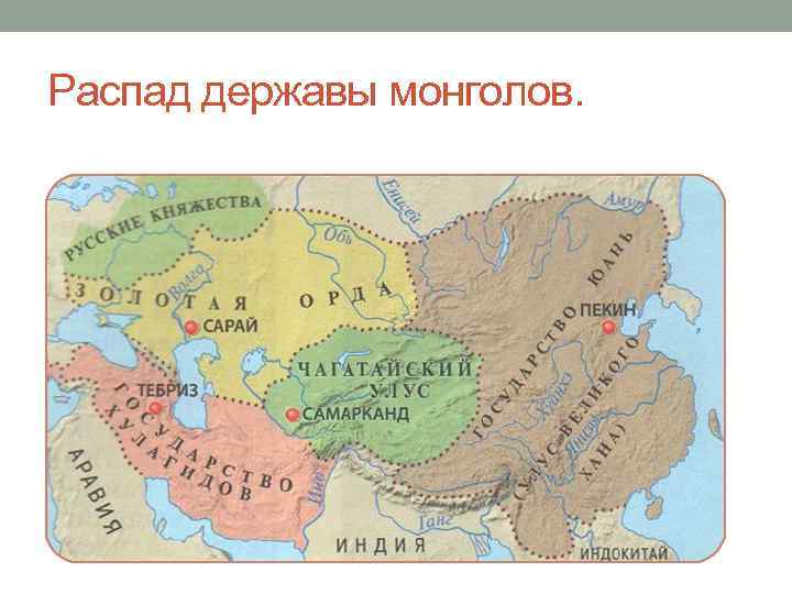 Распад державы монголов. 