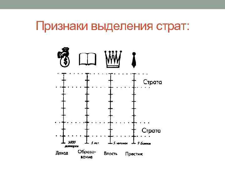 Признаки выделения страт: 