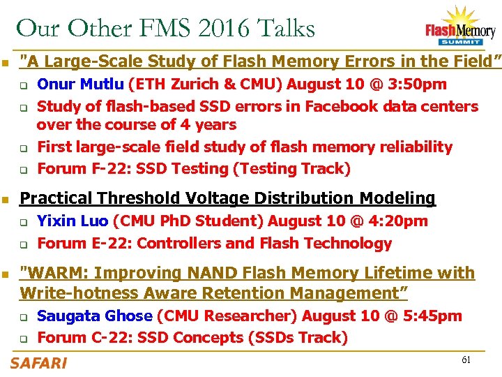 Our Other FMS 2016 Talks n 