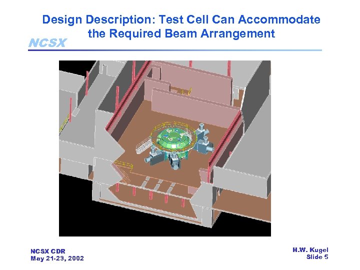 Design Description: Test Cell Can Accommodate the Required Beam Arrangement NCSX CDR May 21
