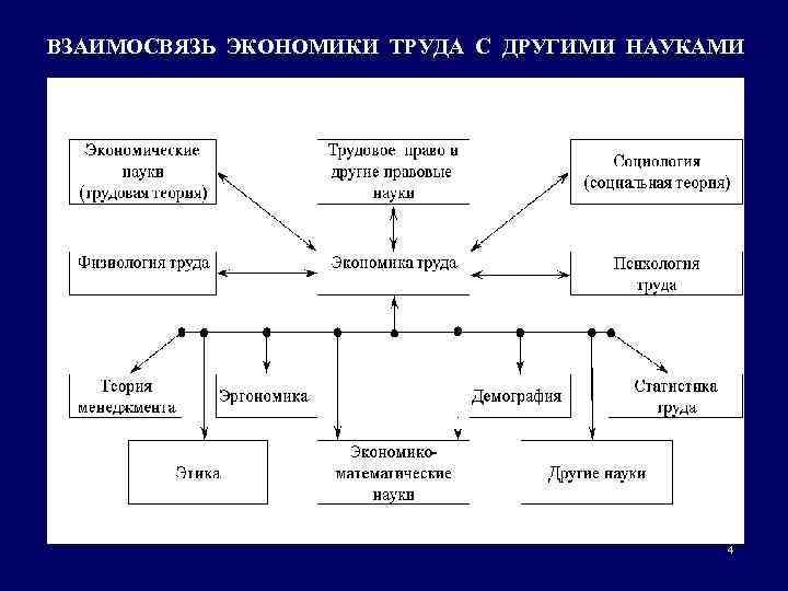 ВЗАИМОСВЯЗЬ ЭКОНОМИКИ ТРУДА С ДРУГИМИ НАУКАМИ 4 