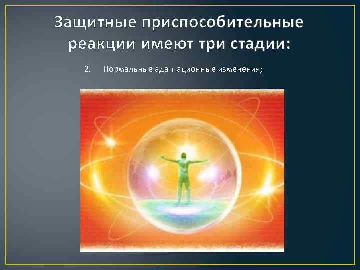 Защитные приспособительные реакции имеют три стадии: 2. Нормальные адаптационные изменения; 