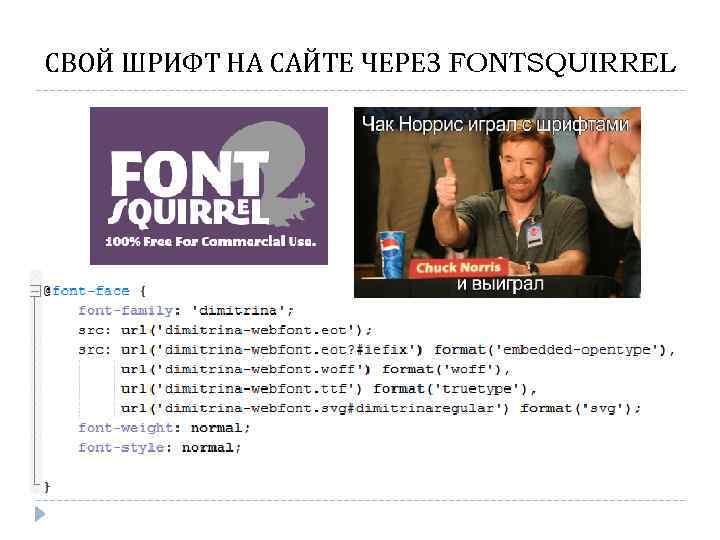 СВОЙ ШРИФТ НА САЙТЕ ЧЕРЕЗ FONTSQUIRREL 