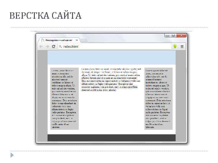 ВЕРСТКА САЙТА 