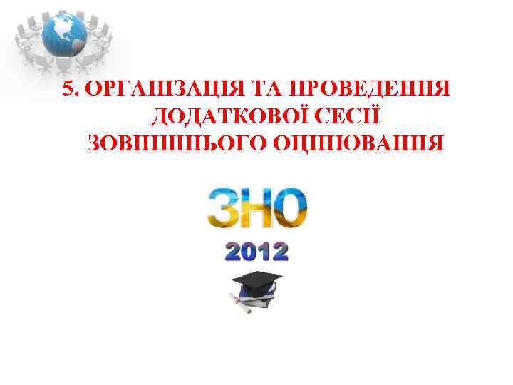 5. ОРГАНІЗАЦІЯ ТА ПРОВЕДЕННЯ ДОДАТКОВОЇ СЕСІЇ ЗОВНІШНЬОГО ОЦІНЮВАННЯ 