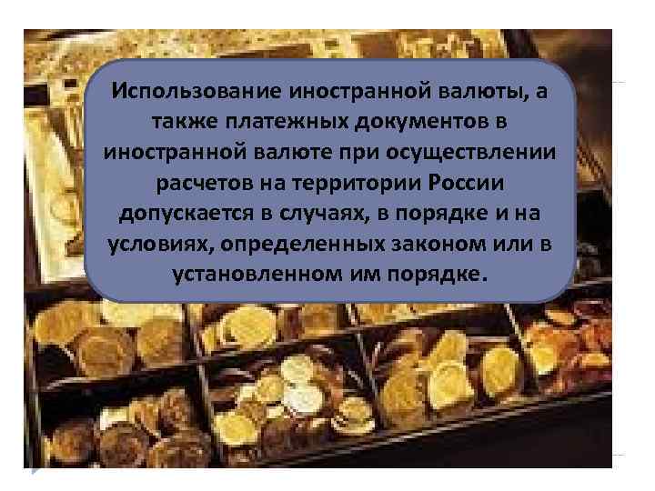 Использование иностранной валюты, а также платежных документов в иностранной валюте при осуществлении расчетов на