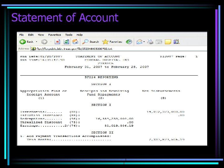 Statement of Account 