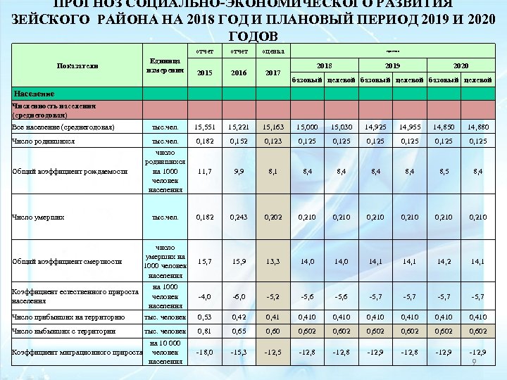 На плановый период на данном