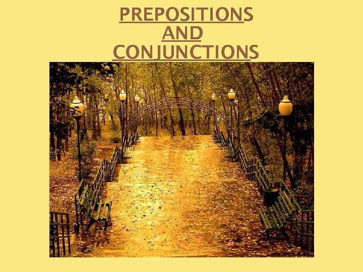 PREPOSITIONS AND CONJUNCTIONS 