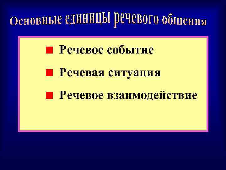  Речевое событие Речевая ситуация Речевое взаимодействие 