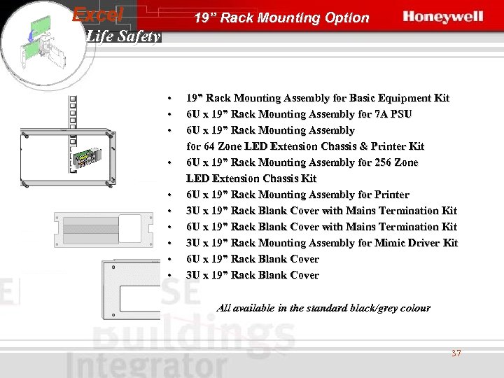 Excel 19” Rack Mounting Option Life Safety • • • 19” Rack Mounting Assembly