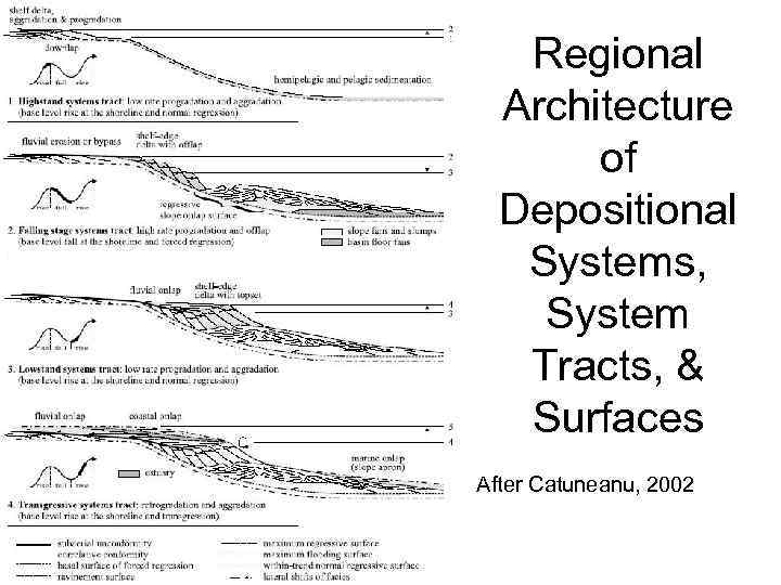 Regional Architecture of Depositional Systems, System Tracts, & Surfaces After Catuneanu, 2002 