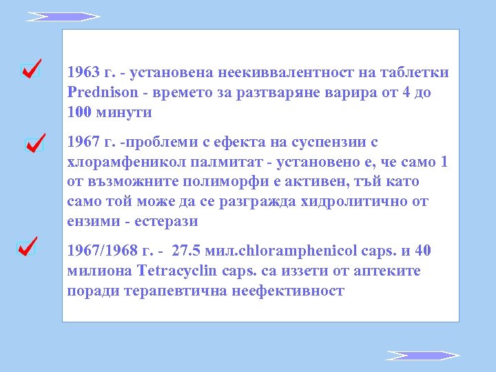 1963 г. - установена неекиввалентност на таблетки Prednison - времето за разтваряне варира от