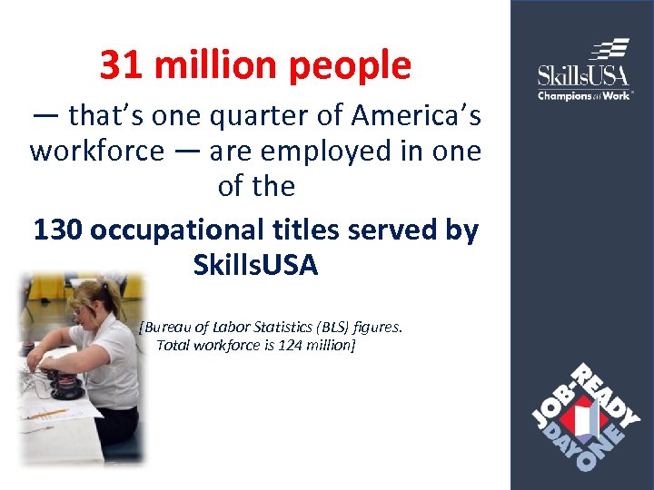 31 million people — that’s one quarter of America’s workforce — are employed in