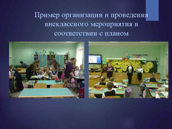 Пример организации и проведения внеклассного мероприятия в соответствии с планом 