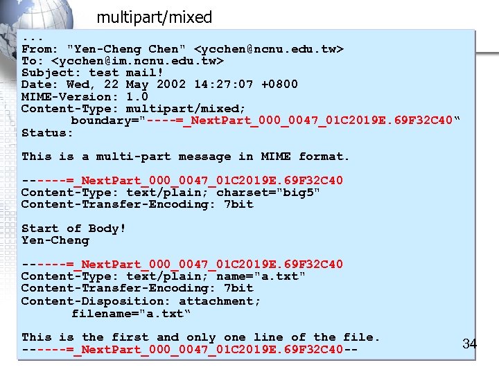 multipart/mixed. . . From: "Yen-Cheng Chen" <ycchen@ncnu. edu. tw> To: <ycchen@im. ncnu. edu. tw>