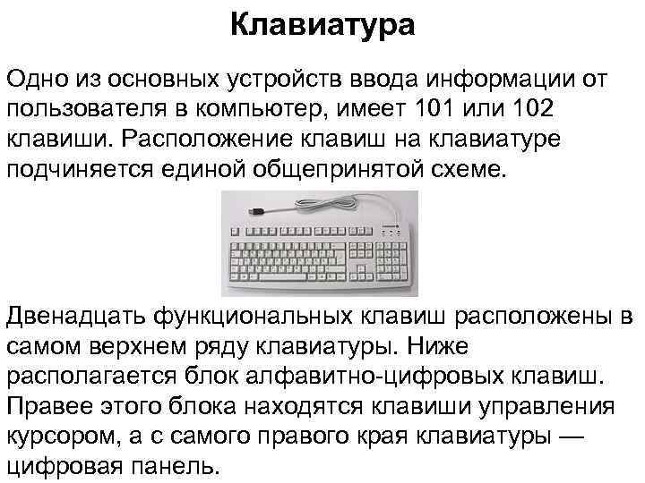 Презентация устройство клавиатуры и мыши настройка параметров работы клавиатуры и мыши