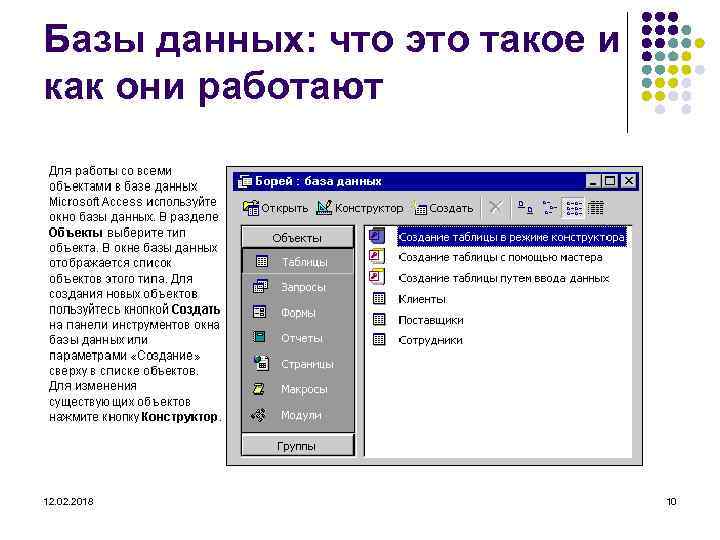 Базы данных: что это такое и как они работают 12. 02. 2018 10 
