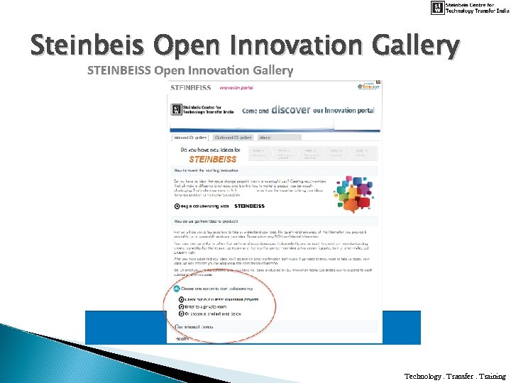 Steinbeis Open Innovation Gallery Technology. Transfer. Training 