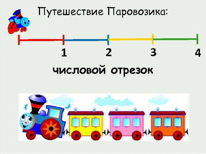 Путешествие Паровозика: 1 2 3 числовой отрезок 4 
