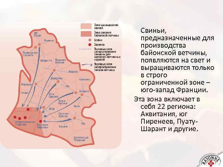 Свиньи, предназначенные для производства байонской ветчины, появляются на свет и выращиваются только в строго