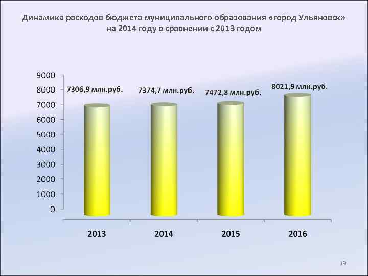 Динамика расходов бюджета муниципального образования «город Ульяновск» на 2014 году в сравнении с 2013