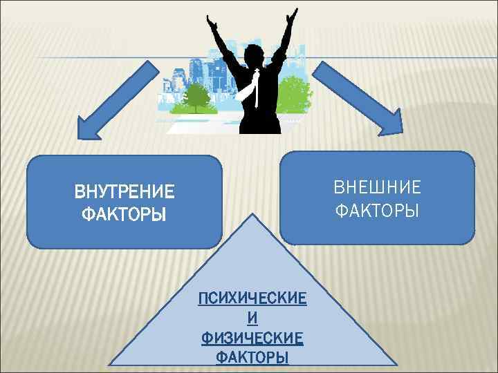ВНЕШНИЕ ФАКТОРЫ ВНУТРЕНИЕ ФАКТОРЫ ПСИХИЧЕСКИЕ И ФИЗИЧЕСКИЕ ФАКТОРЫ 