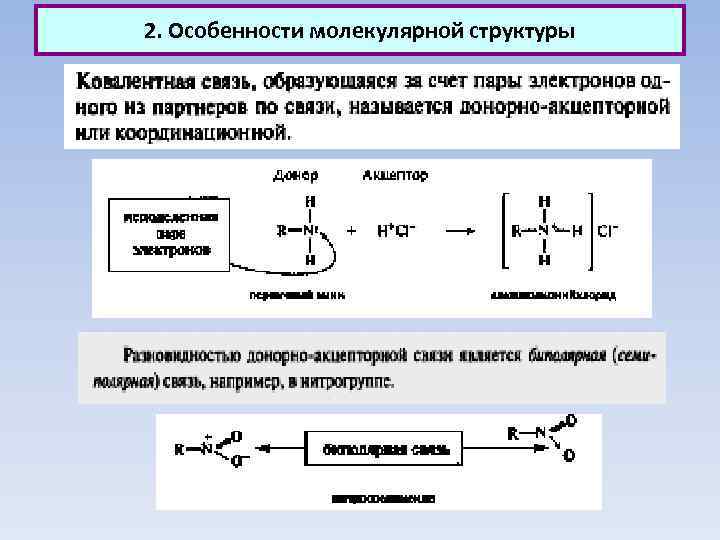2. Особенности молекулярной структуры 
