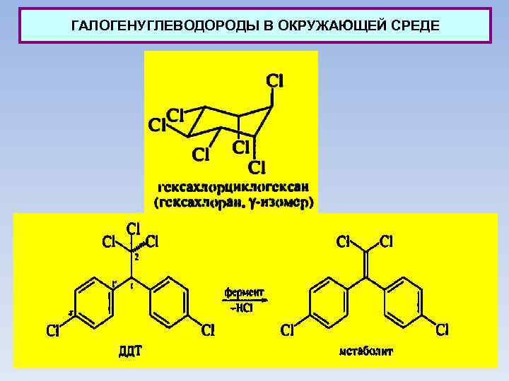 ГАЛОГЕНУГЛЕВОДОРОДЫ В ОКРУЖАЮЩЕЙ СРЕДЕ 