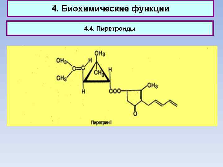 4. Биохимические функции 4. 4. Пиретроиды 