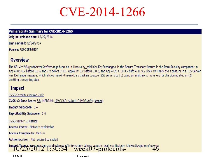 CVE-2014 -1266 10/25/2012 1: 30: 54 week 07 -protocols- 49 