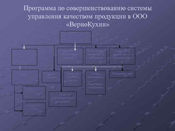 Программа по совершенствованию системы управления качеством продукции в ООО «Верно. Кухни» Коммерческий директор Заместитель