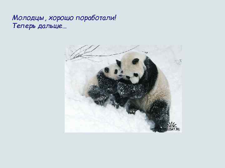 Молодцы, хорошо поработали! Теперь дальше… 