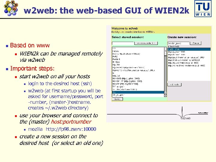 w 2 web: the web-based GUI of WIEN 2 k Based on www n