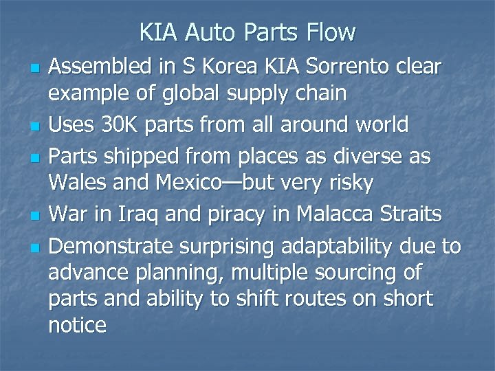 KIA Auto Parts Flow n n n Assembled in S Korea KIA Sorrento clear