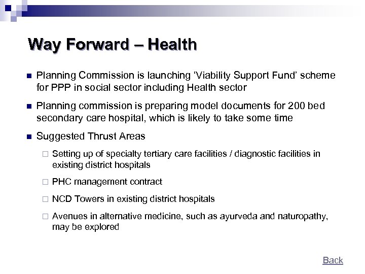 Way Forward – Health n Planning Commission is launching ‘Viability Support Fund’ scheme for