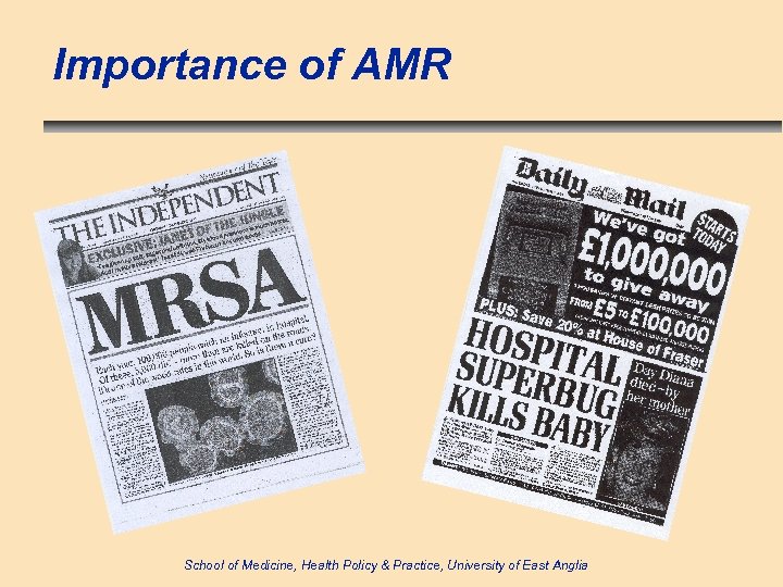 Importance of AMR School of Medicine, Health Policy & Practice, University of East Anglia