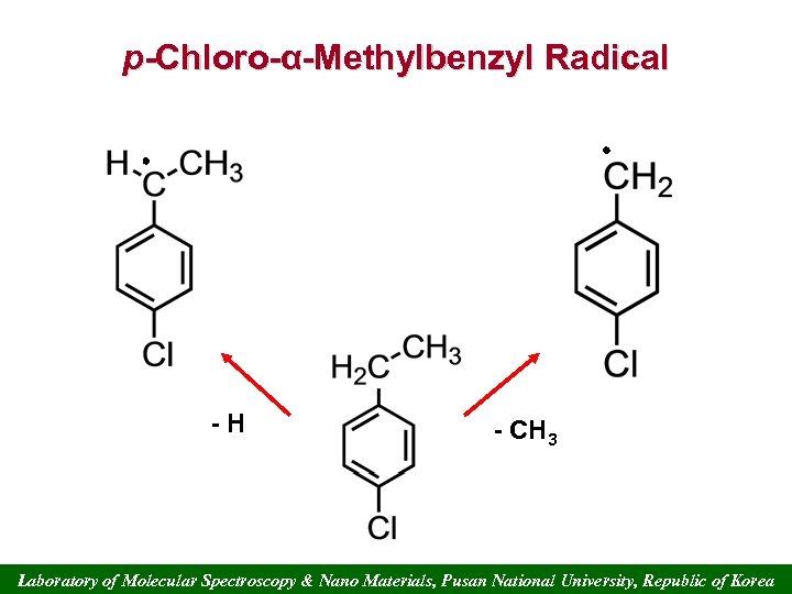 p-Chloro-α-Methylbenzyl Radical -H - CH 3 Laboratory of Molecular Spectroscopy & Nano Materials, Pusan