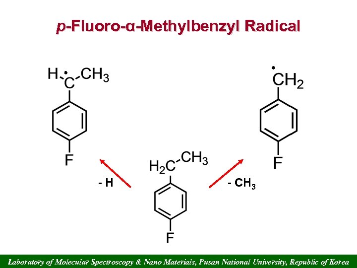 p-Fluoro-α-Methylbenzyl Radical -H - CH 3 Laboratory of Molecular Spectroscopy & Nano Materials, Pusan