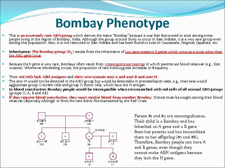 Bombay Phenotype This is an extremely rare ABO group which derives the name 