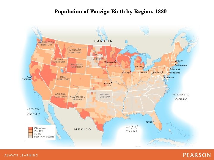 Population of Foreign Birth by Region, 1880 