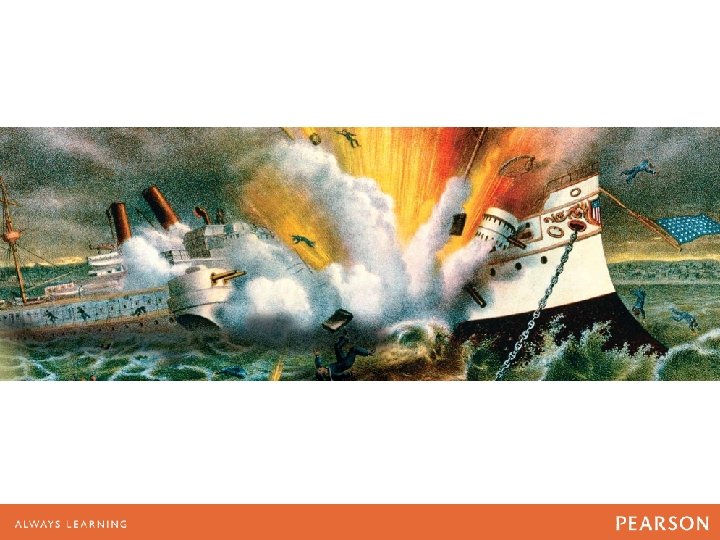 Destruction of the battleship Maine in Havana harbor, 1898. 