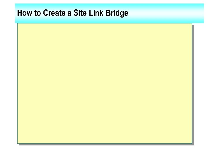 How to Create a Site Link Bridge 