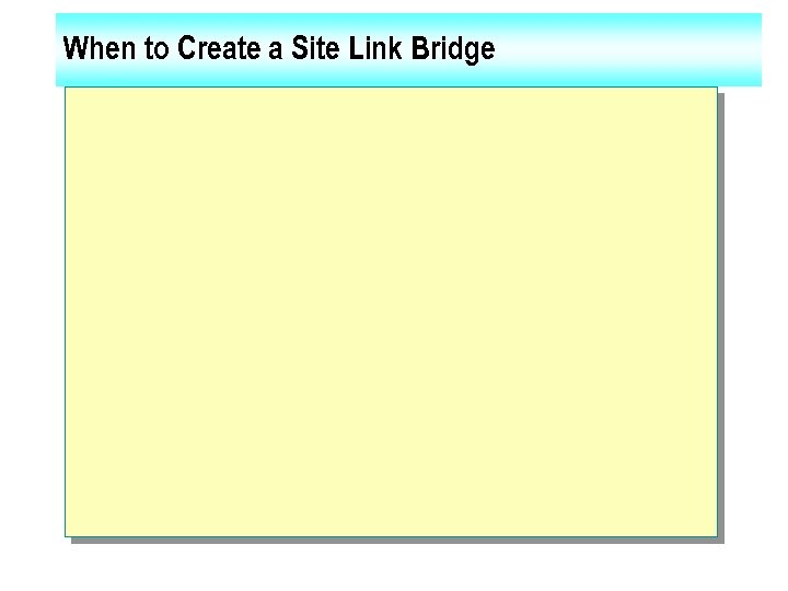 When to Create a Site Link Bridge 