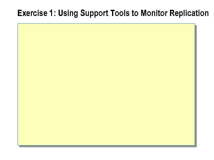 Exercise 1: Using Support Tools to Monitor Replication 